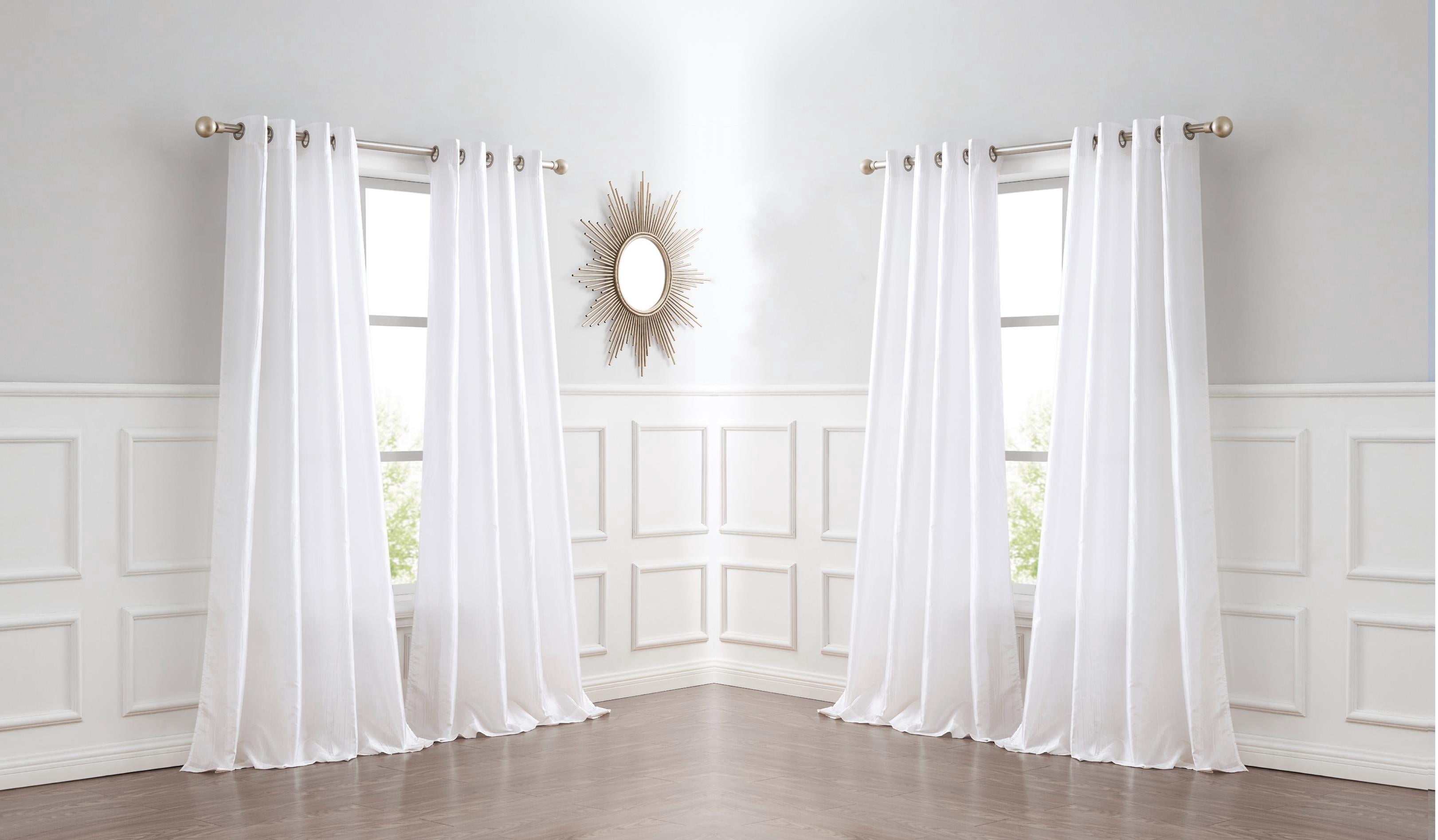 Dainty Home 4-Pack Light Filtering Grommet Curtain Panels, Crushed Taffeta, 54"x84"