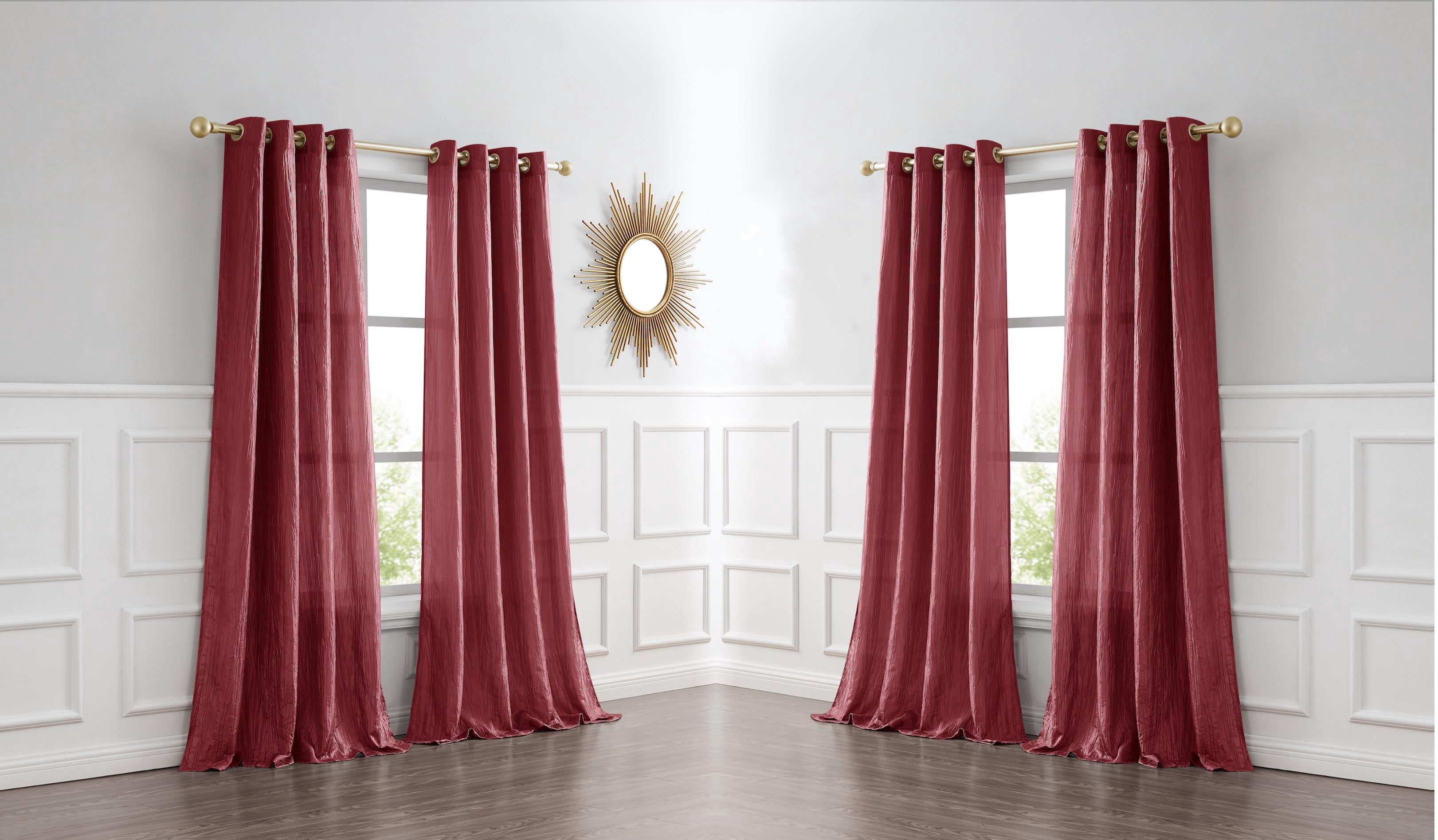 Dainty Home 4-Pack Light Filtering Grommet Curtain Panels, Crushed Taffeta, 54"x84"