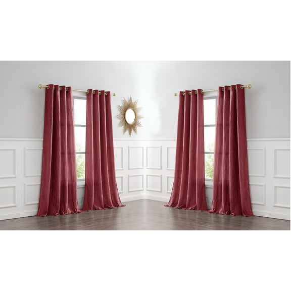 Dainty Home 4-Pack Light Filtering Grommet Curtain Panels, Crushed Taffeta, 54"x84"