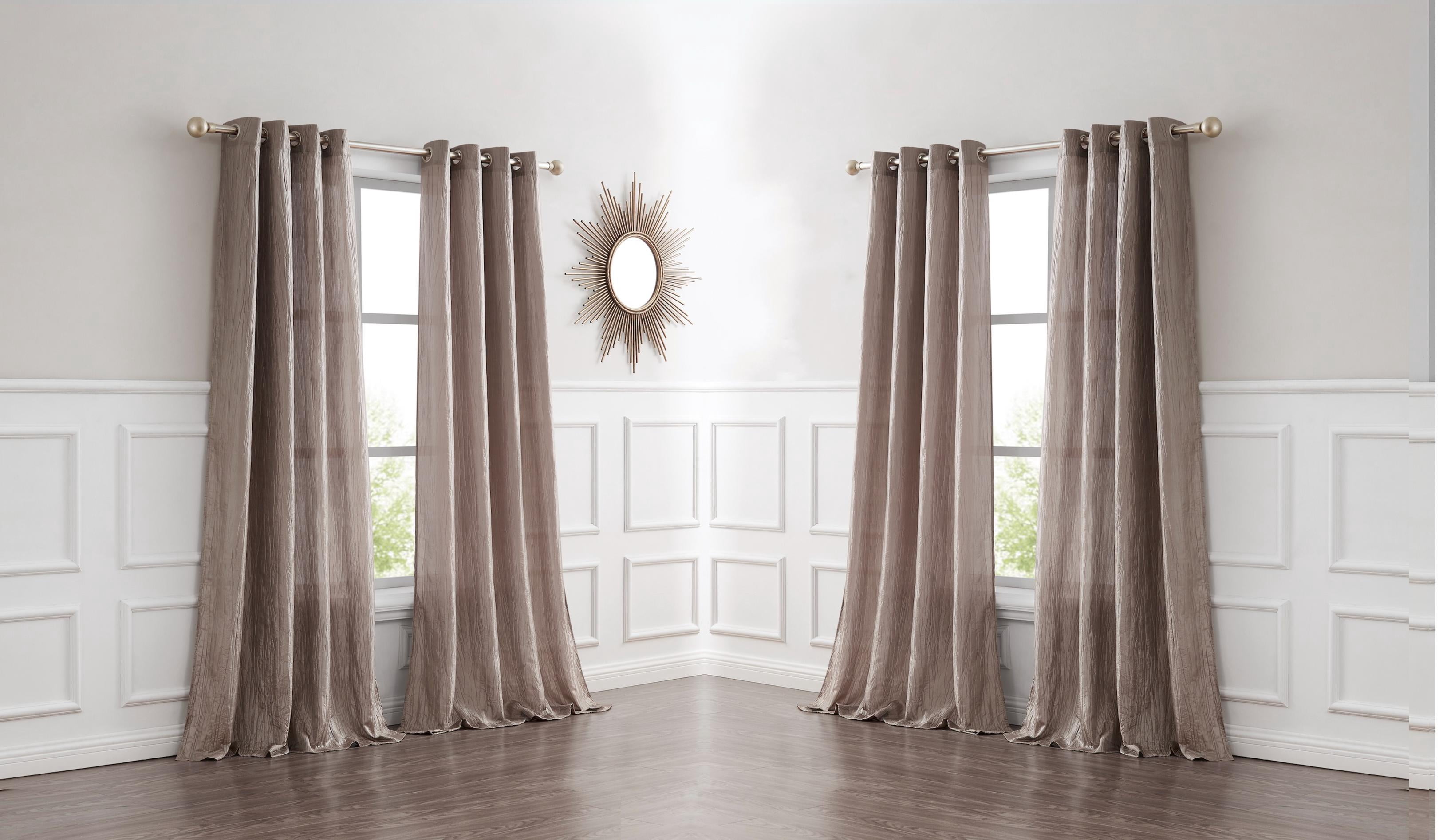 Dainty Home 4-Pack Light Filtering Grommet Curtain Panels, Crushed Taffeta, 54"x84"