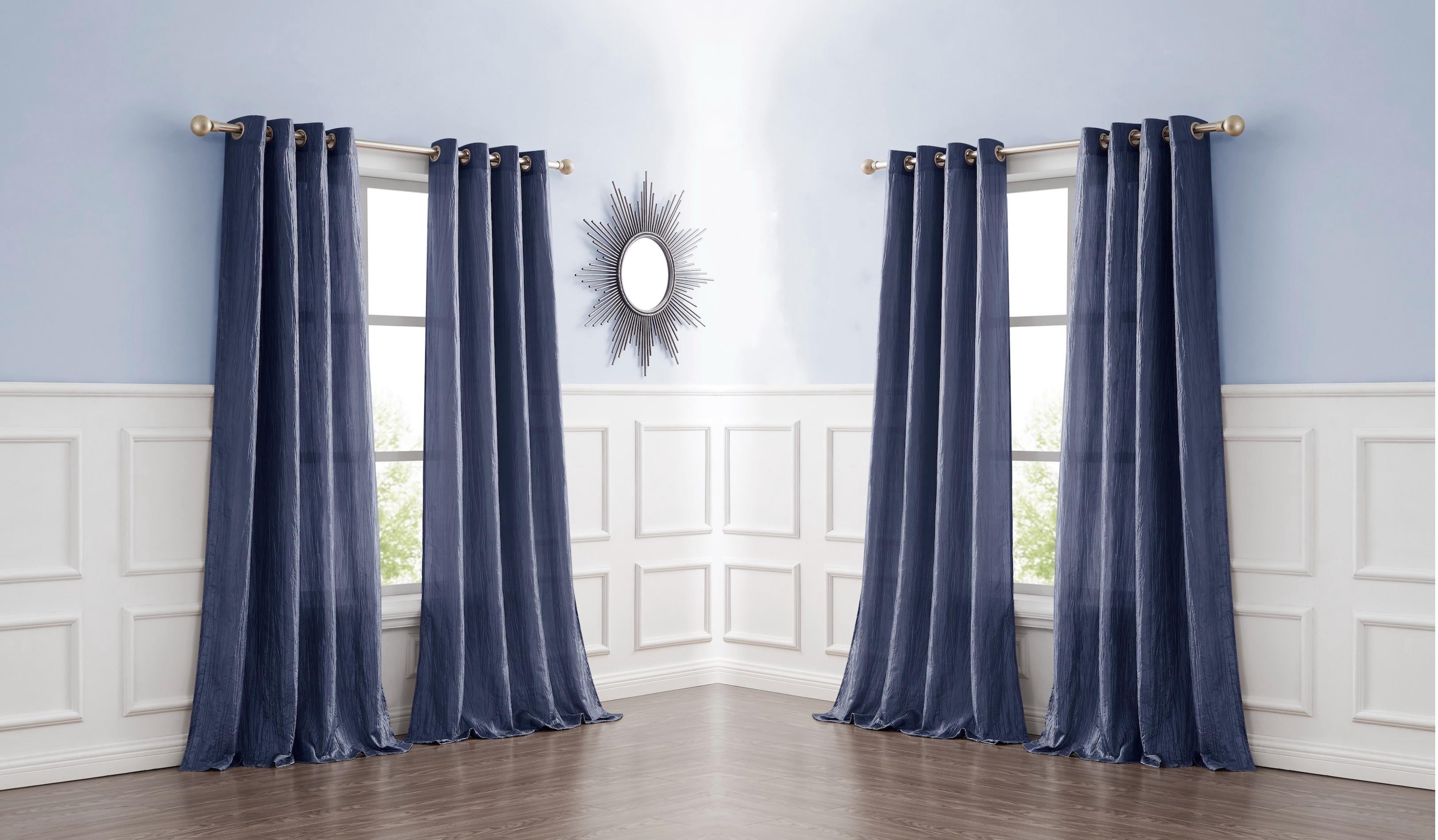 Dainty Home 4-Pack Light Filtering Grommet Curtain Panels, Crushed Taffeta, 54"x84"