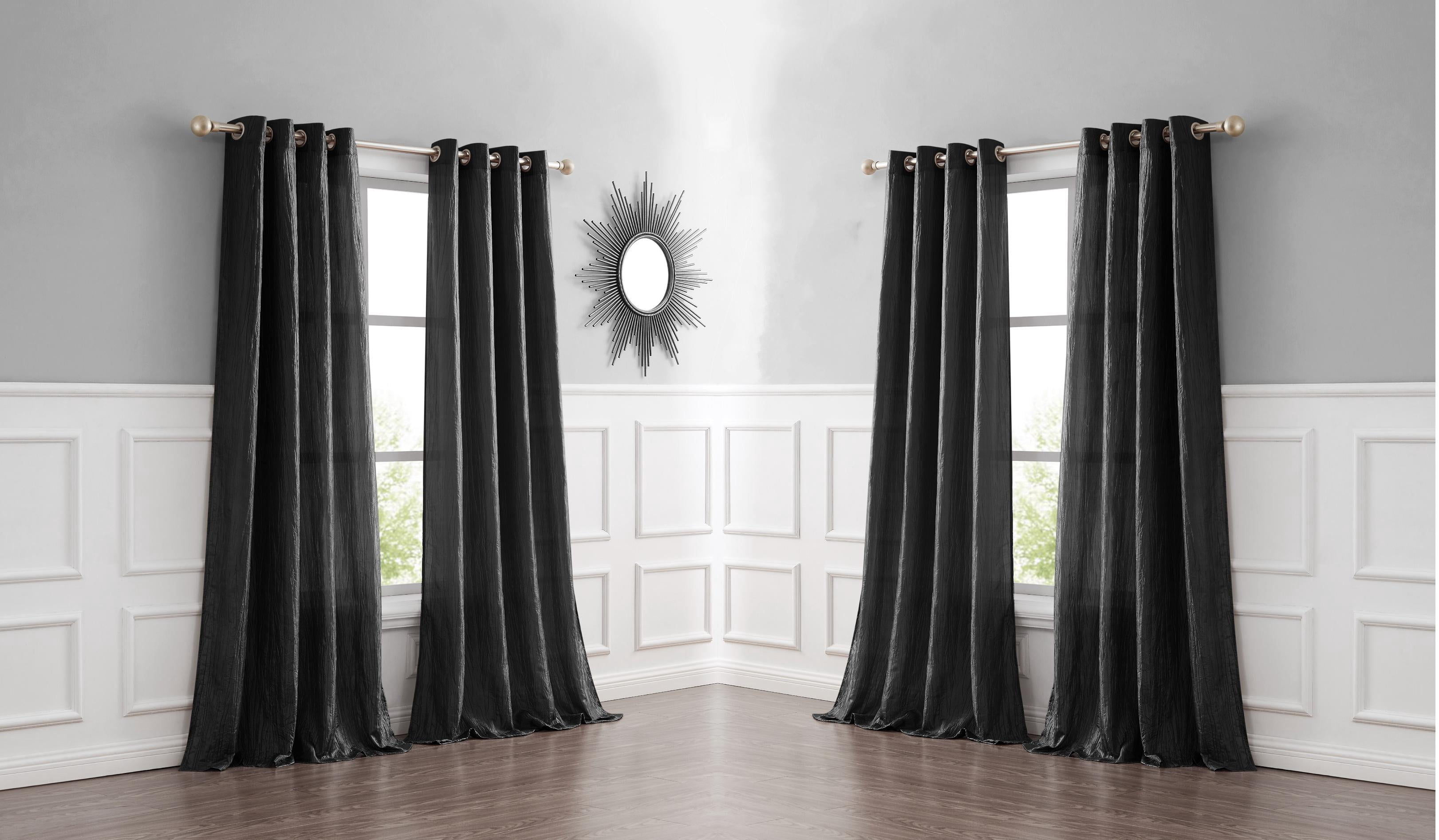 Dainty Home 4-Pack Light Filtering Grommet Curtain Panels, Crushed Taffeta, 54"x84"