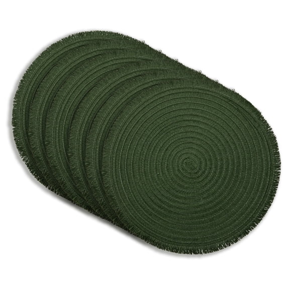 Dainty Home Set of 6 Placemats | Elegant and Durable | 15x15 in Round Woven Non-Slip Washable Place Mats | Tear-Resistant Heat | Resistant Placemats