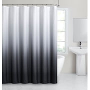 Dainty Home Black Ombre Fabric Shower Curtain – 3D Textured Design, Water-Repellent, Machine-Washable Bathroom Curtain, 70" x 72"