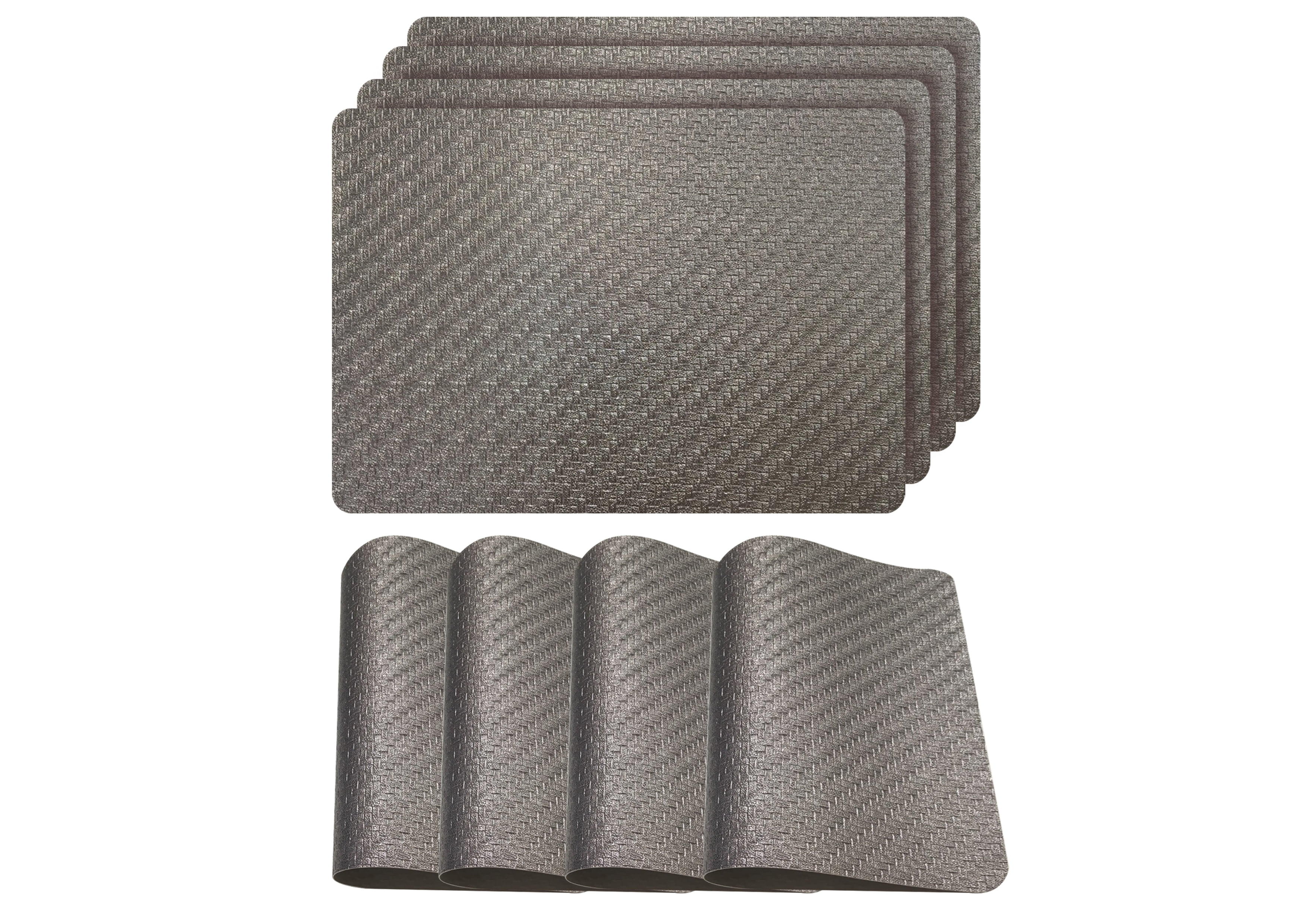 Cambria Bronze Metallic Faux Leather Square Placemats (Set of 4) Cambria Bronze Metallic Faux Leather Square Placemats (Set of 4)