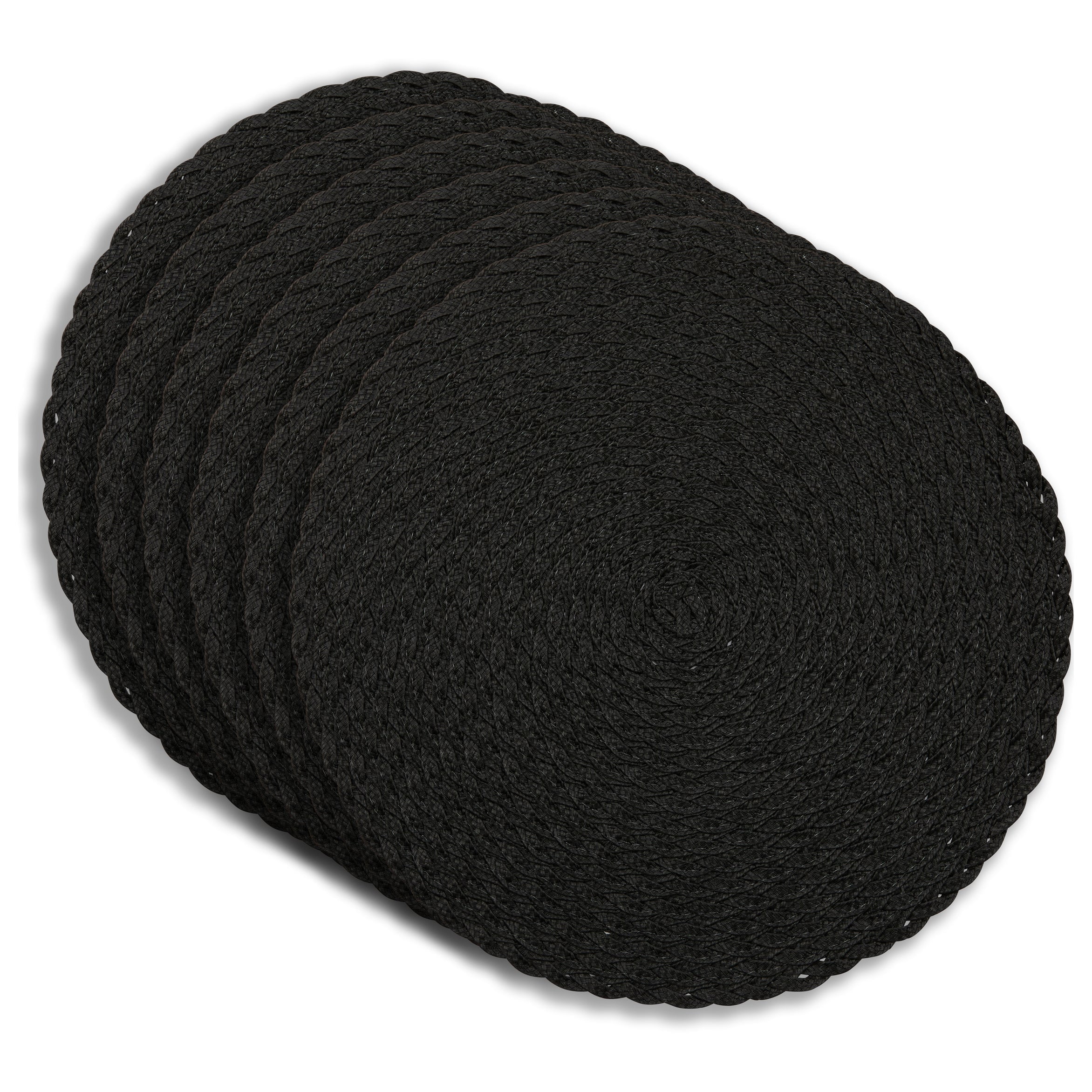Dainty Home Set of 6 Placemats | Elegant and Durable | 15x15 in Round Woven Non-Slip Washable Place Mats | Tear-Resistant Heat | Resistant Placemats