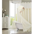 thumbnail image 1 of Dainty Home Complete 2 in 1 Waffle Weave Hotel Spa Style Fabric Shower Curtain Snap On/Off Waterproof Detachable Liner Set, 72 inch wide x 72 inch long in Beige, 1 of 7