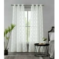 thumbnail image 1 of Dainty Home Diamonds Linen Look Boho Semi-Sheer Fabric With Geometric Modern Embroidered Geometric Diamonds Textured Designed Curtain Panel Pair Grommet Panel Pair 2 Curtain Panels 76" x 84" in White, 1 of 6