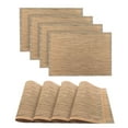 thumbnail image 1 of Dainty Home Geneva Woven Textilene Crossweave With Textured Stripe Pattern Reversible 13" x 19" Rectangular Placemat Set of 4 in Champagne, 1 of 3