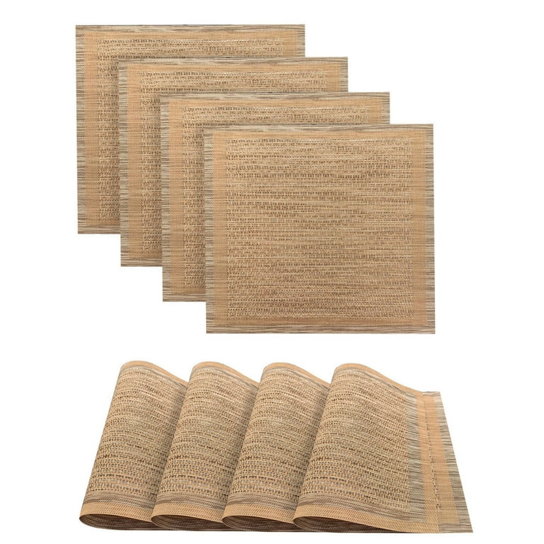 Cambria Bronze Metallic Faux Leather Square Placemats (Set of 4) Cambria Bronze Metallic Faux Leather Square Placemats (Set of 4)