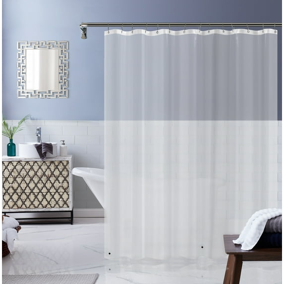 Dainty Home Heavy Weight Shower Curtain Liner With Magnetized Hem, Clear