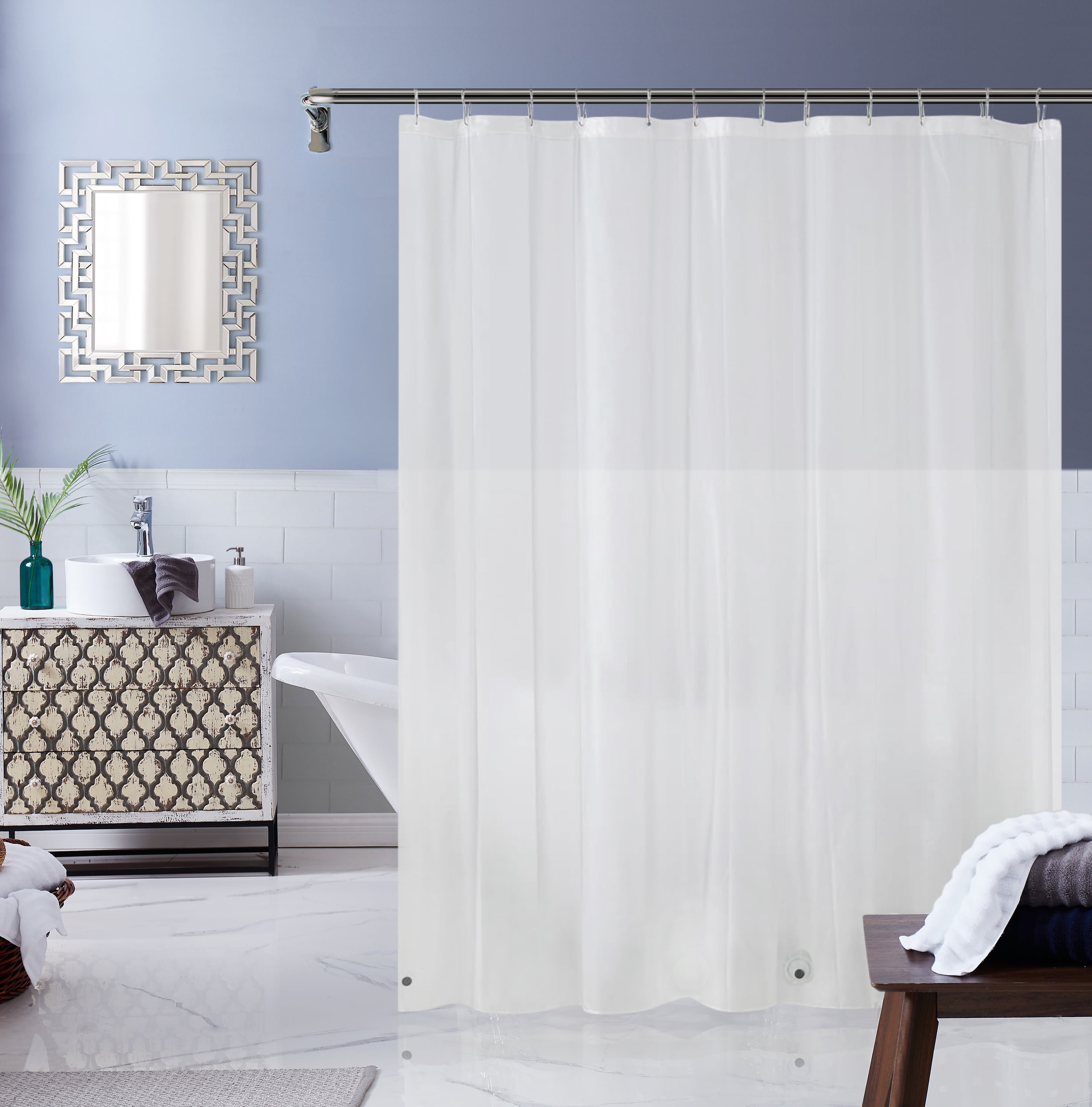 Dainty Home Heavy Weight Shower Curtain Liner With Hem