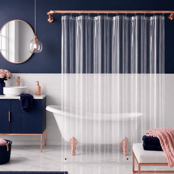 Dainty Home Heavyweight 10 Guage PEVA Shower Curtain Liner with 3 Magnets, Waterproof Clear Bathroom Curtain, 70" x 72"