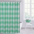 thumbnail image 1 of Dainty Home Imperial Checkered Cotton Textured Waffle Shower Curtain, 70 x 72, Aqua Green, 1 of 6