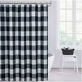 thumbnail image 1 of Dainty Home Imperial Checkered Cotton Textured Waffle Shower Curtain, 70 x 72, Black, 1 of 6