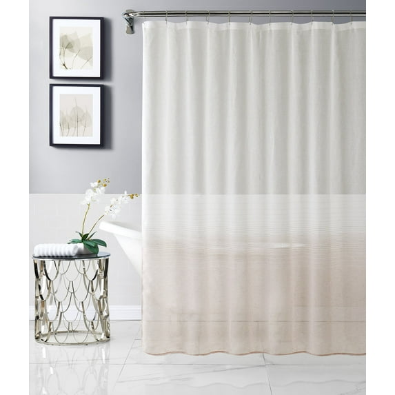 Dainty Home Linea Mauve 3D Ombre Textured Weaved Linen Look Ombre Striped Designed Shower Curtain 70 x 72
