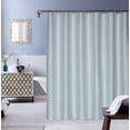 thumbnail image 1 of Dainty Home Little Rock 3D Floral Textured Wave Weaved Lurex Little 3D Rock Designed Fabric Shower Curtain 70W x 72L in Blue, 1 of 5