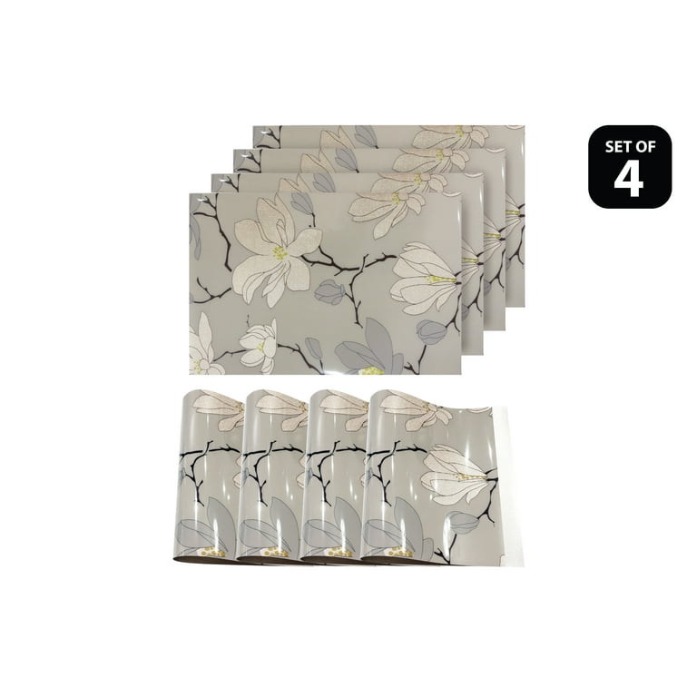 Magnolia Beige Reversible Metallic Printed Placemats (Set of 4) Magnolia Beige Reversible Metallic Printed Placemats (Set of 4)