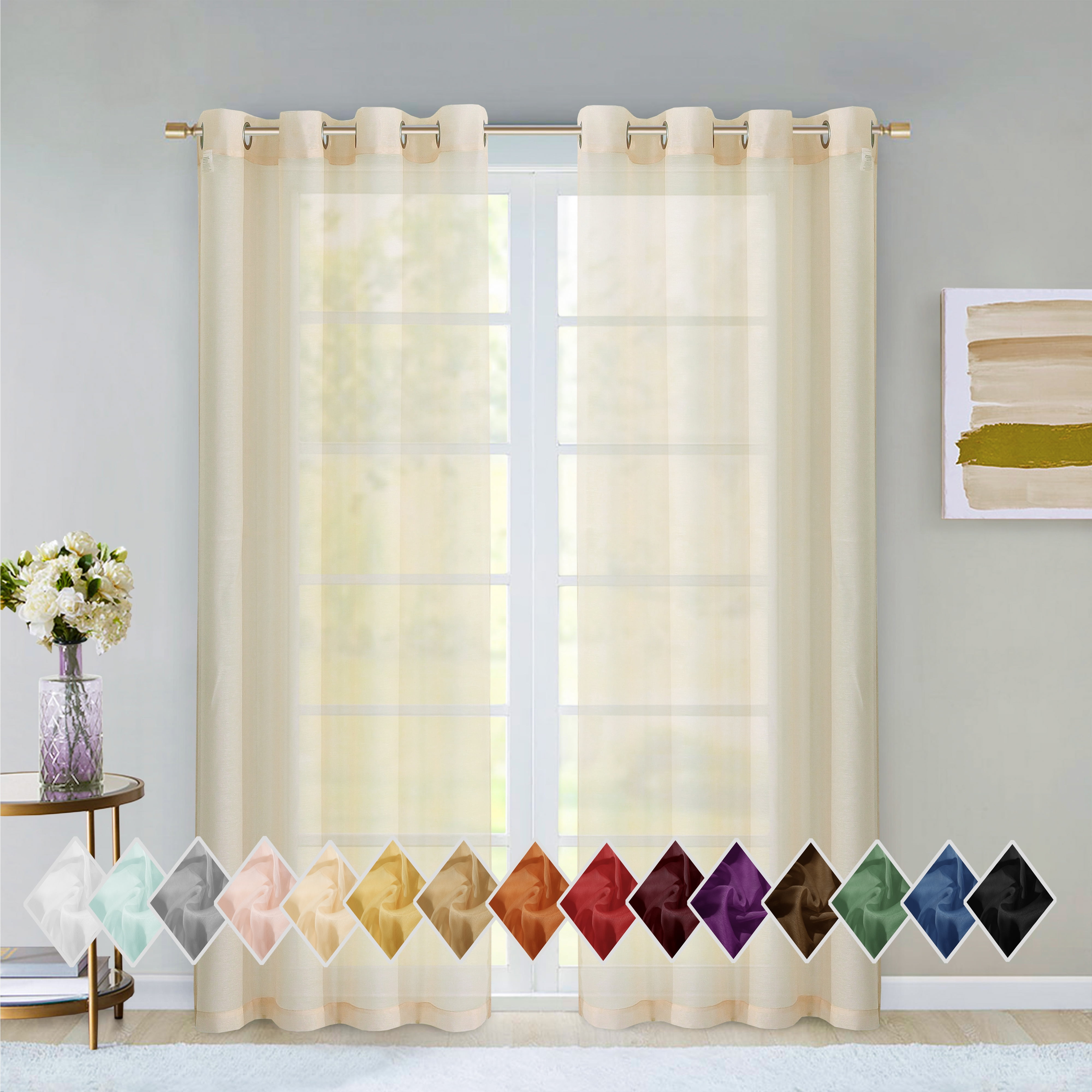 Dainty Home Malibu Textured Semi-Sheer Grommet Top Curtain Panel