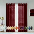 thumbnail image 1 of Dainty Home Malibu Textured Semi-Sheer Grommet Top Curtain Panel Pair, 108" x 84" In Burgundy, 1 of 10