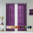 thumbnail image 1 of Dainty Home Malibu Textured Semi-Sheer Grommet Top Curtain Panel Pair, 108" x 84" In Purple, 1 of 10
