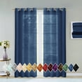 thumbnail image 1 of Dainty Home Malibu Textured Semi-Sheer Grommet Top Curtain Panel Pair, 108" x 84" In River Blue, 1 of 10