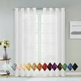 thumbnail image 1 of Dainty Home Malibu Textured Semi-Sheer Grommet Top Curtain Panel Pair, 108" x 84" In White, 1 of 10