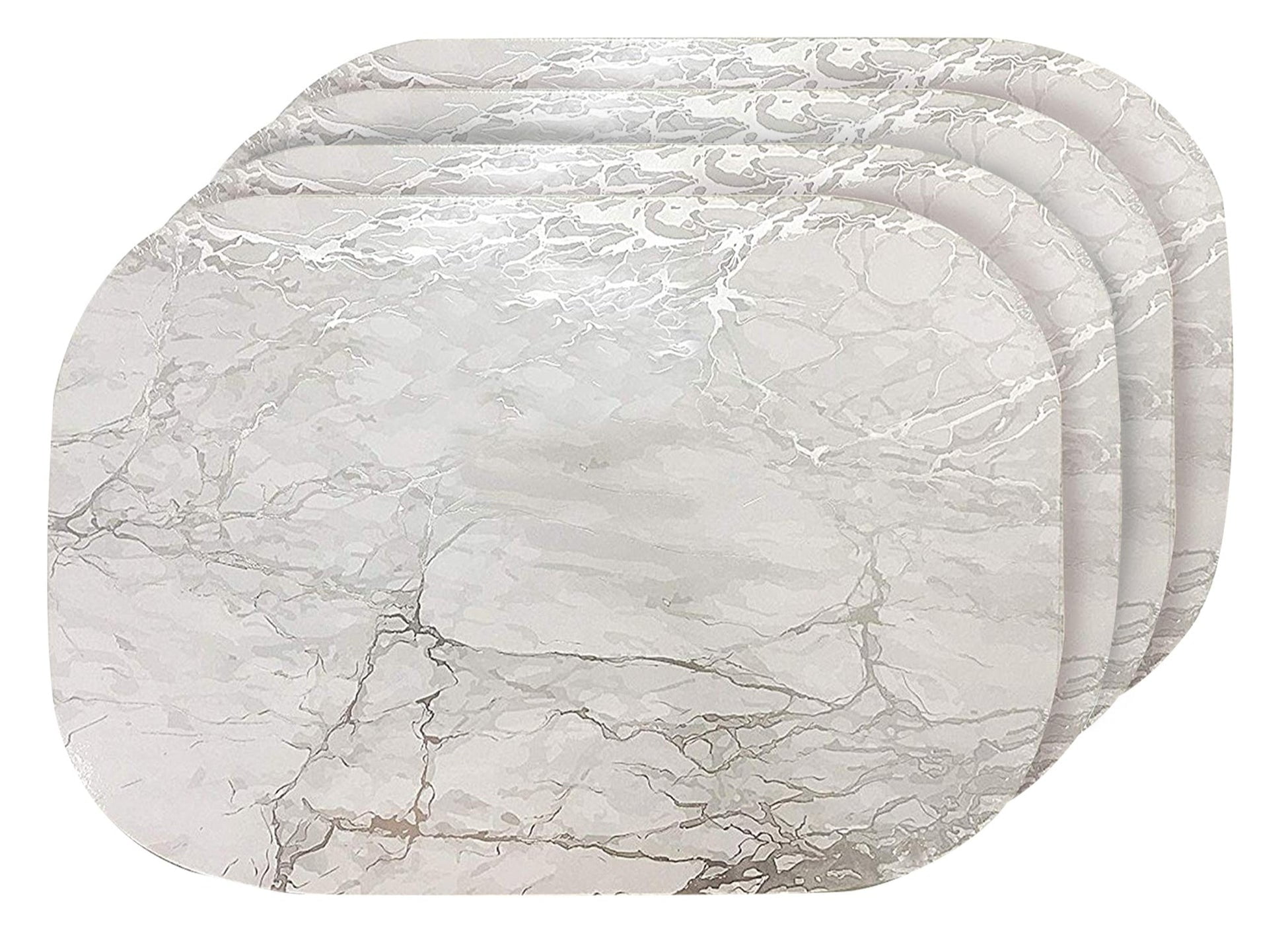 Dainty Home Marble Cork Foil Printed Marble Granite Designed Thick Cork Textured 12" x 18" Oval