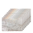 thumbnail image 1 of Dainty Home Marble Cork Foil Printed Marble Granite Designed Thick Cork Textured 12 x 18 Rectangular Placemat Set of 8 in Rose Gold, 1 of 4