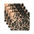 thumbnail image 1 of Dainty Home Marble Cork Foil Printed Marble Granite Designed Thick Cork Textured 15" x 15" Square Placemat Set of 4 in Black And Rose Gold, 1 of 4