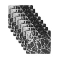 thumbnail image 1 of Dainty Home Marble Cork Foil Printed Marble Granite Designed Thick Cork Textured 15" x 15" Square Placemat Set of 8 in Black And Silver, 1 of 4