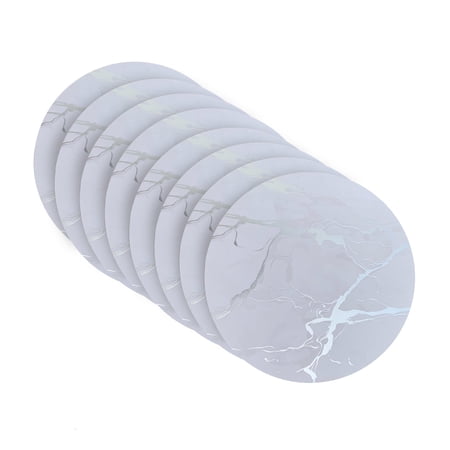 Dainty Home Marble Cork Granite Designed Cork Textured Round Coaster Set