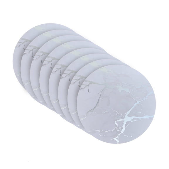 Dainty Home Marble Cork Granite Designed Cork Textured Round Coaster Set