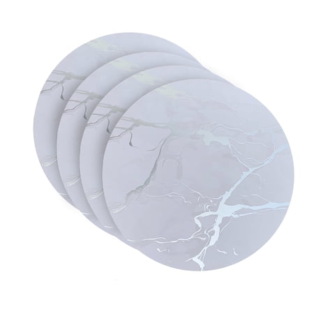 Dainty Home Marble Cork Granite Designed Cork Textured Round Coaster Set