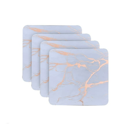 Dainty Home Marble Cork Granite Designed Cork Textured Square Coaster Set