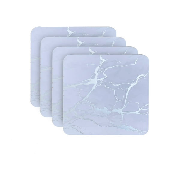 Dainty Home Marble Cork Granite Designed Cork Textured Square Coaster Set