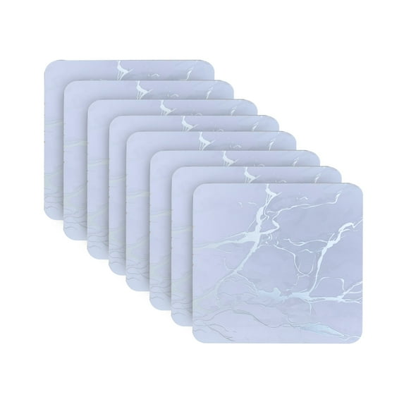 Dainty Home Marble Cork Granite Designed Cork Textured Square Coaster Set