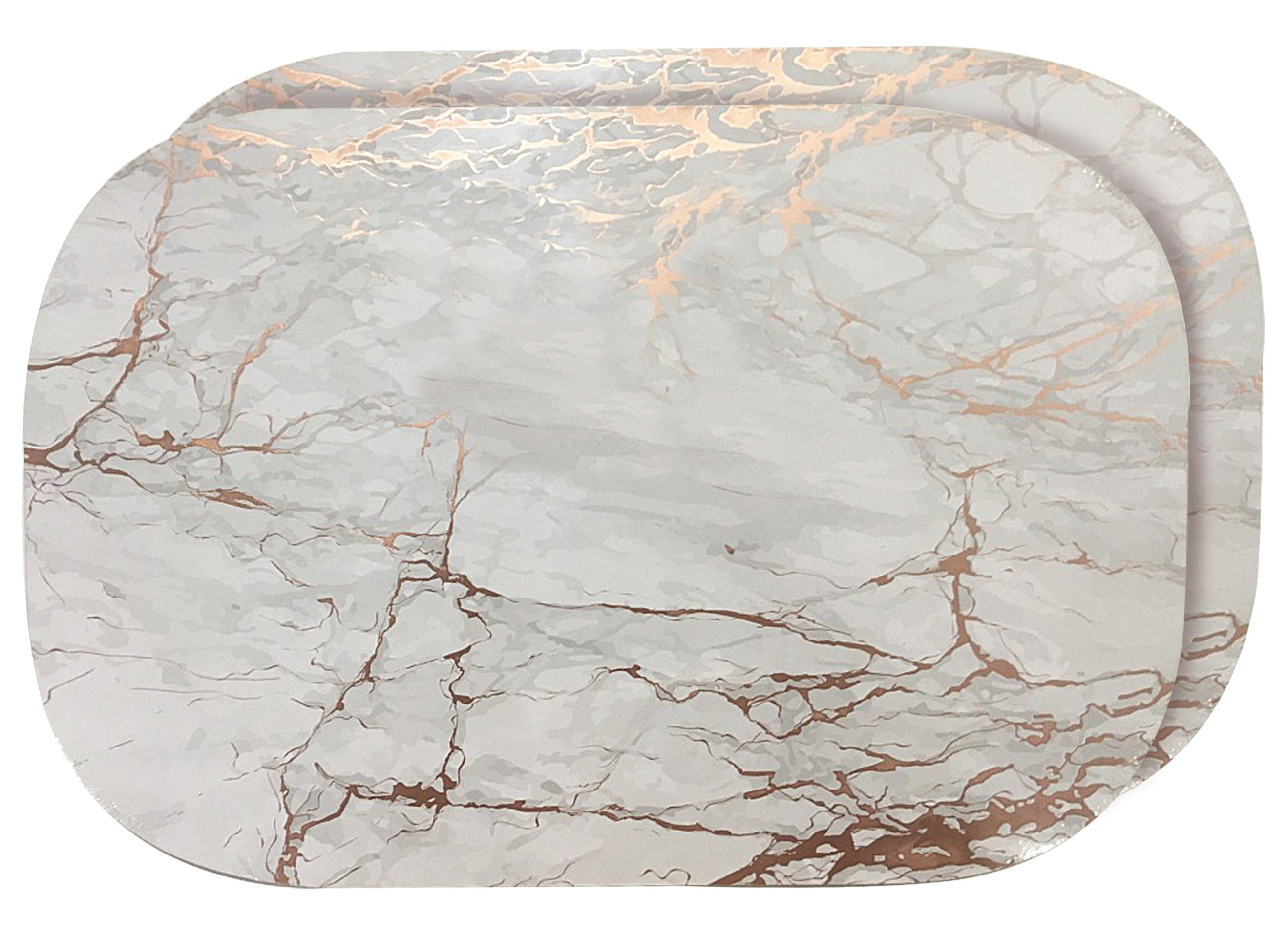 Rose Gold Marble Cork Oval Placemats Set of 2