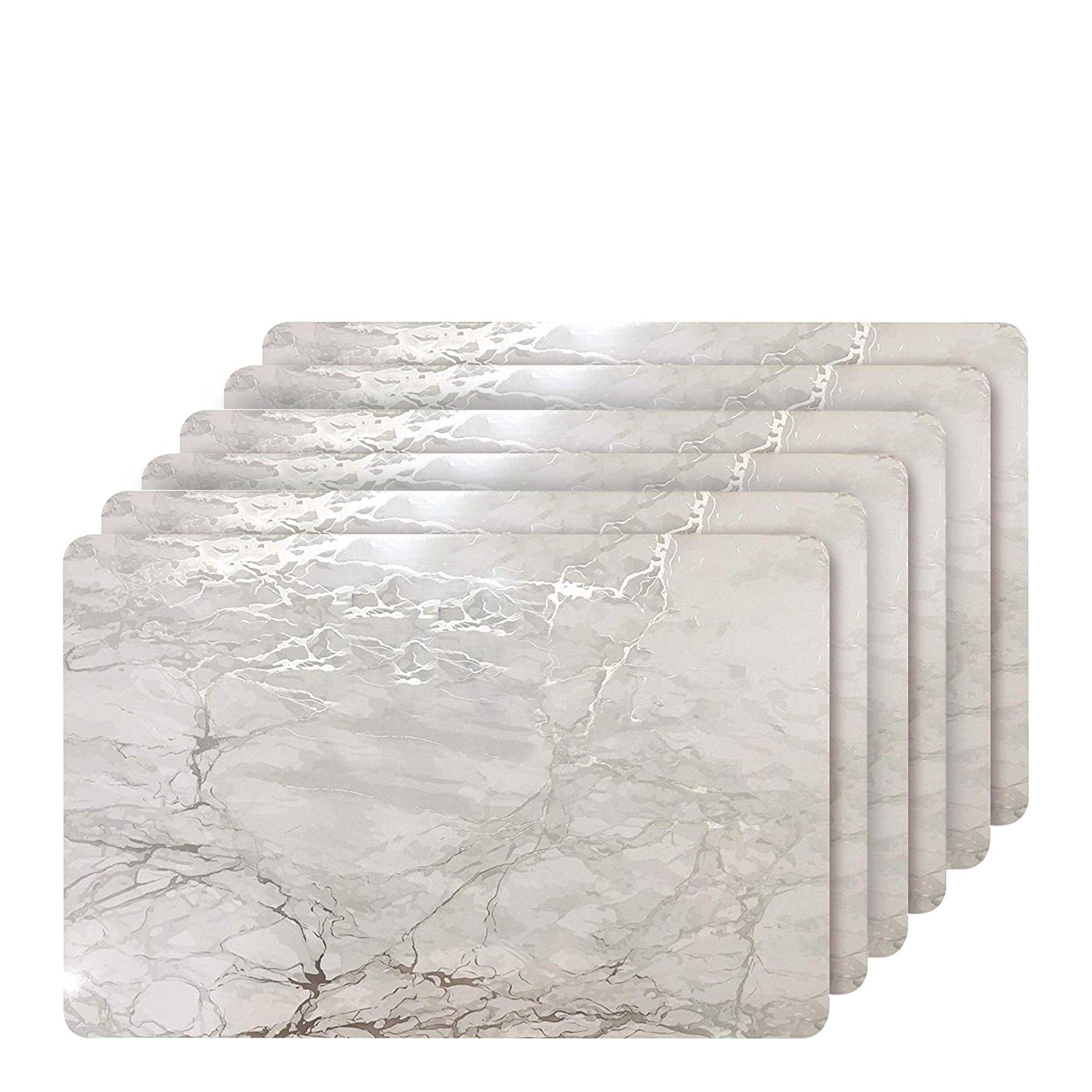 Dainty Home Marble Cork Metallic Print Rectangle Set of 6 Placemats in