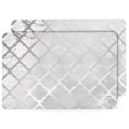 thumbnail image 1 of Dainty Home Marble Trellis Cork Foil Printed Trellis Designed 12 x 18 Rectangular Placemat Set of 2 In Silver, 1 of 4