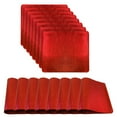 thumbnail image 1 of Dainty Home Metallic Galaxy Vinyl Smooth Linear Striped Textured Reversible 15" x 15" Square Placemat Set of 8 in Red, 1 of 1