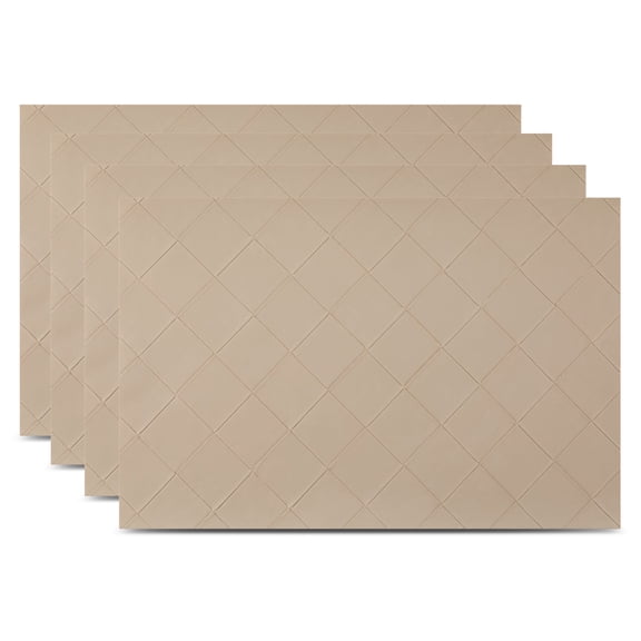 Ala Carte by Dainty Home Modena Geometric Textured Faux Leather Placemats – Set of 4, Reversible, Non-Slip, Washable, Heat & Tear Resistant – 12x18 in Dining Table Mats