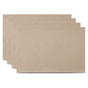 Ala Carte by Dainty Home Modena Geometric Textured Faux Leather Placemats   Set of 4, Reversible, Non-Slip, Washable, Heat & Tear Resistant   12x18 in Dining Table Mats