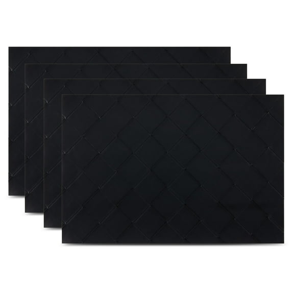 Ala Carte by Dainty Home Modena Geometric Textured Faux Leather Placemats – Set of 4, Reversible, Non-Slip, Washable, Heat & Tear Resistant – 12x18 in Dining Table Mats