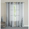 thumbnail image 1 of Dainty Home Natalie Velvet Appliqué 76" x 84" Window Panel Pair in Silver, 1 of 5