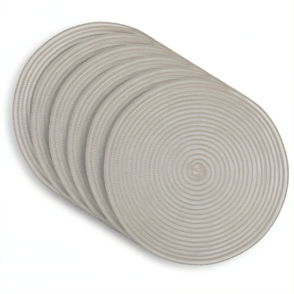 Dainty Home Set of 6 Placemats | Elegant and Durable | 15x15 in Round Woven Non-Slip Washable Place Mats | Tear-Resistant Heat | Resistant Placemats