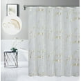 thumbnail image 1 of Dainty Home Premium Linen Textured Shower Curtain Set with 12 Hooks, Gold Metallic Marble Printed Fabric Bathroom Curtain, 1 of 5