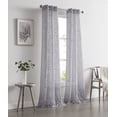 thumbnail image 1 of Dainty Home Rita 3D Floral Chenille Embroidered Solid Sheer Linen Look 76" x 96" Window Curtain Panel Pair in Silver, 1 of 5