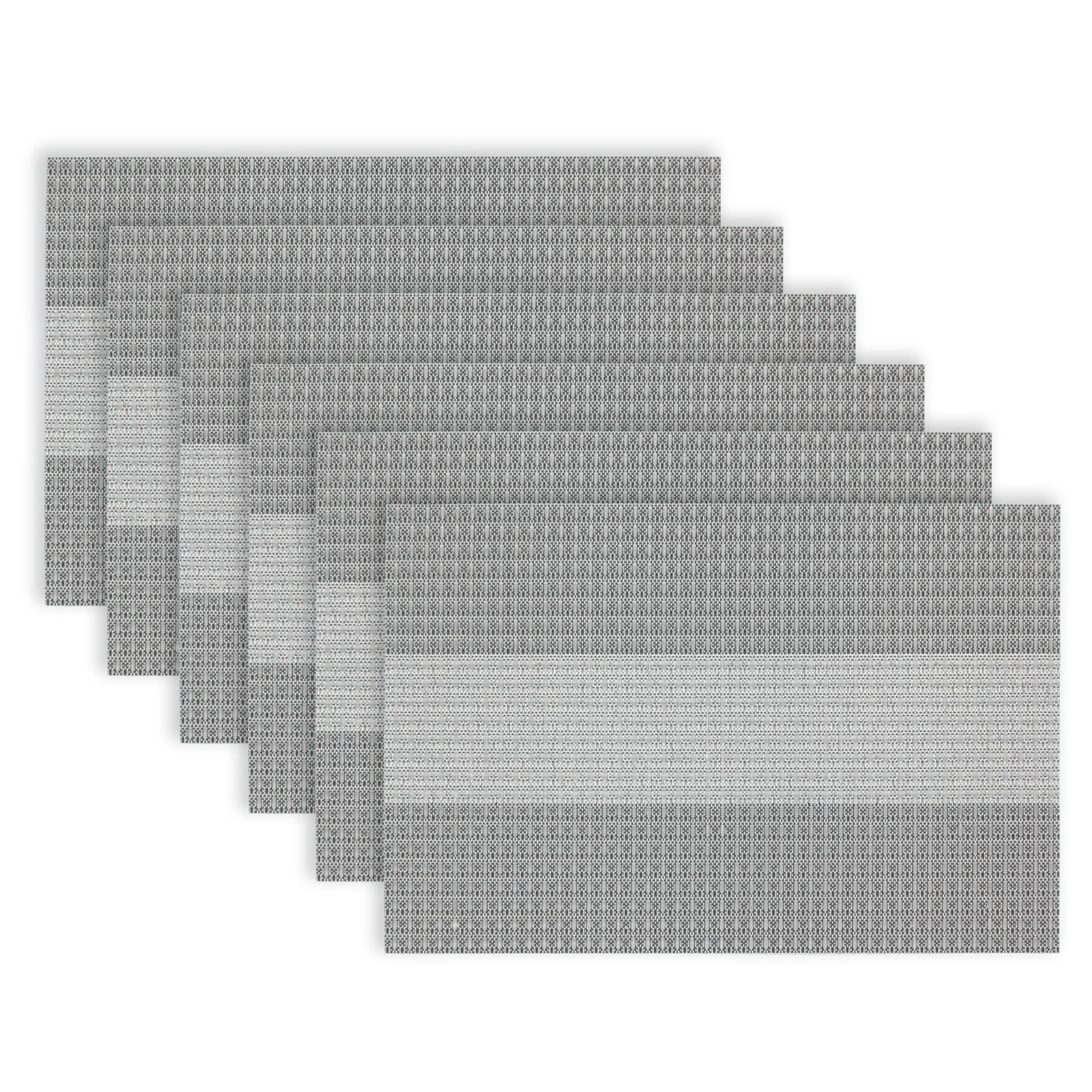 Dainty Home Set Of 6 Placemats, 12x18 in PVC NonSlip Washable Place