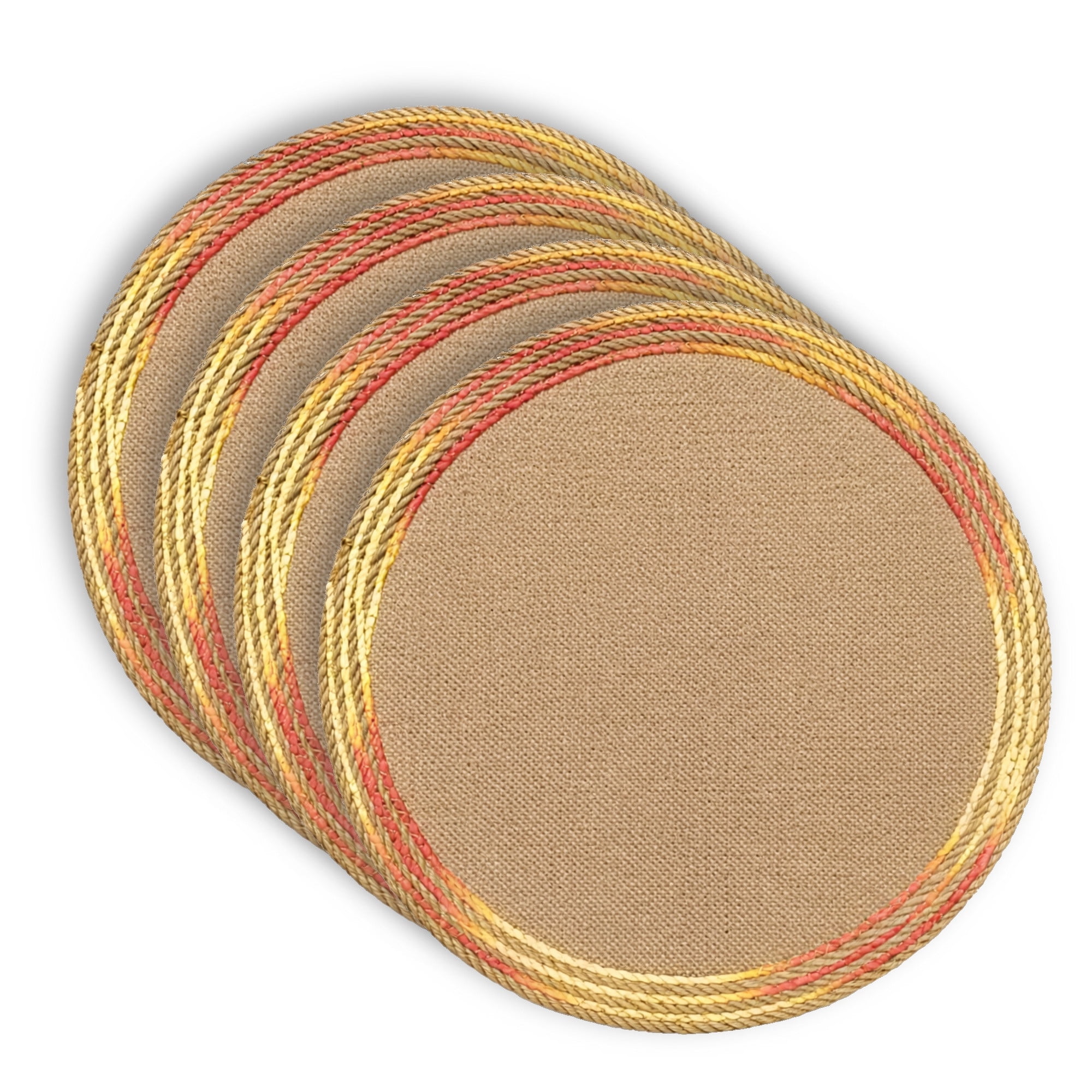 Dainty Home Set of 4 Placemats | Elegant and Durable | 15x15 in Round Woven Non-Slip Washable Place Mats | Tear-Resistant Heat | Resistant Placemats